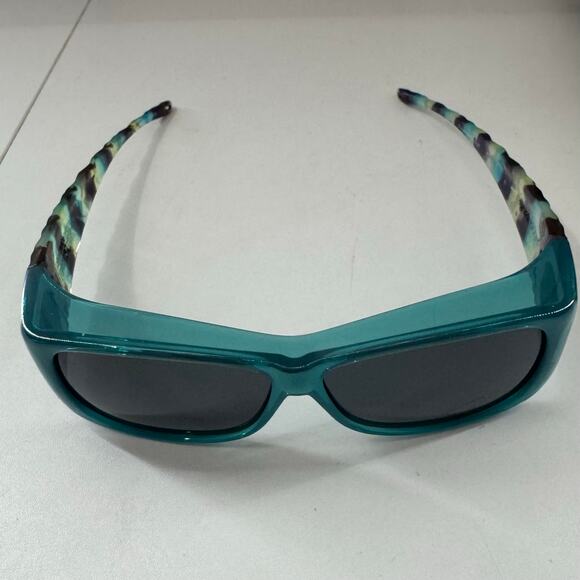 Jonathan Paul Fitovers Timeless Large Polarized Sunglasses Teal Brown - Picture 2 of 6